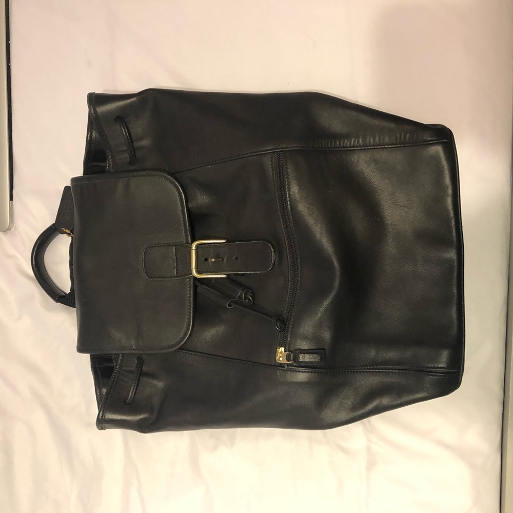 Vintage Coach Black leather backpack